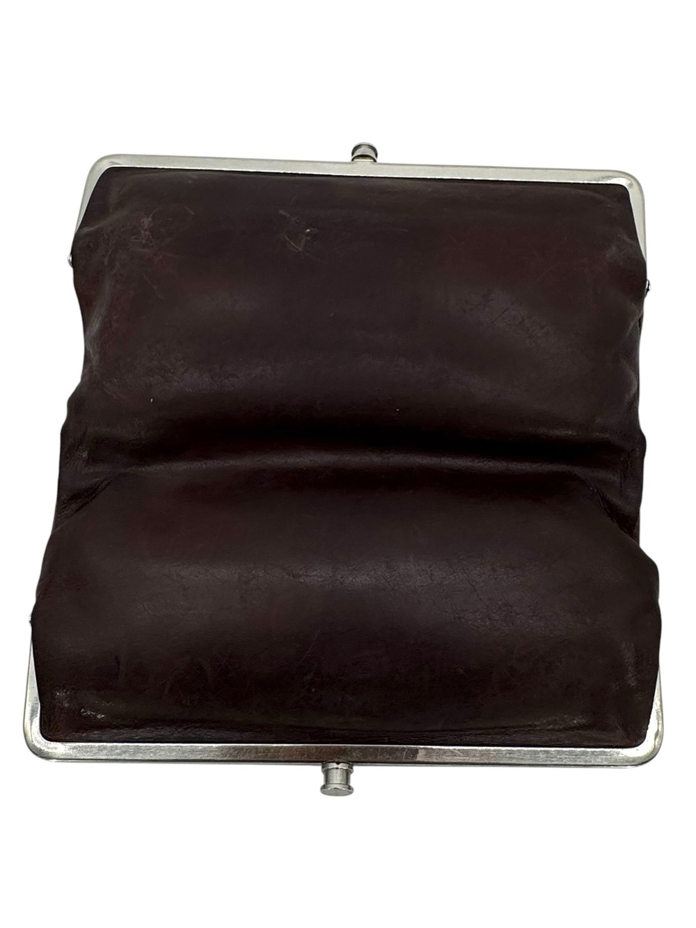 HOBO Dark Brown Leather Frame Wallet with ID Window - Picture 4 of 10